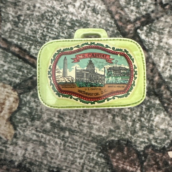 Other - VINTAGE US CAPITAL WASHINGTON‎ DC CERAMIC SUITCASE PIGGY BANK JAPAN
